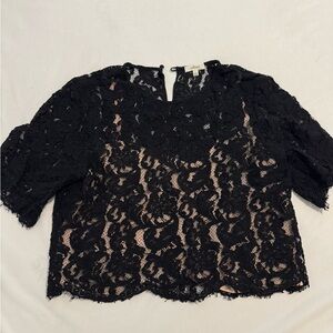 Aritzia Wilfred Black Lace Top